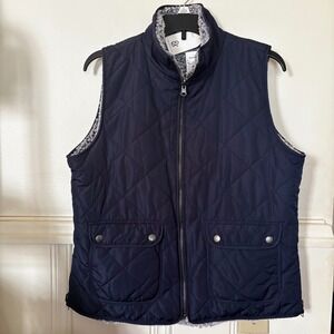 Thread & Supply Womens Reversible Vest Medium NWT Quilted Gray Sherpa Fleece